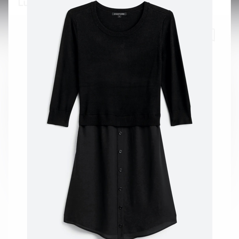 Luella Sweater Dress Stitch Fix Hawthorne NWOT Size M Black Sold Out